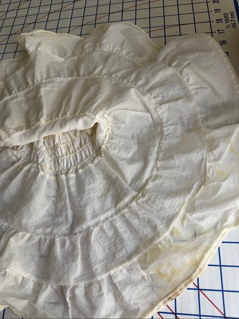 Vintage Child/Doll Slip Petticoat Heirloom Sewing Fabric White Sheer Ruffles